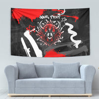 Personalized Montana Grizzly Bear and Bison Tapestry Urban Graffiti Grunge Paint Splatter