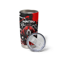 Personalized Montana Grizzly Bear and Bison Tumbler Cup Urban Graffiti Grunge Paint Splatter