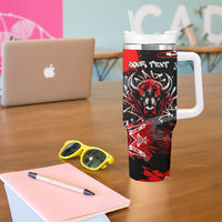 Personalized Montana Grizzly Bear and Bison Tumbler With Handle Urban Graffiti Grunge Paint Splatter