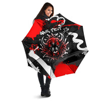 Personalized Montana Grizzly Bear and Bison Umbrella Urban Graffiti Grunge Paint Splatter