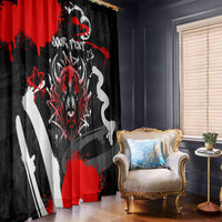 Personalized Montana Grizzly Bear and Bison Window Curtain Urban Graffiti Grunge Paint Splatter