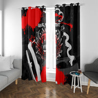 Personalized Montana Grizzly Bear and Bison Window Curtain Urban Graffiti Grunge Paint Splatter
