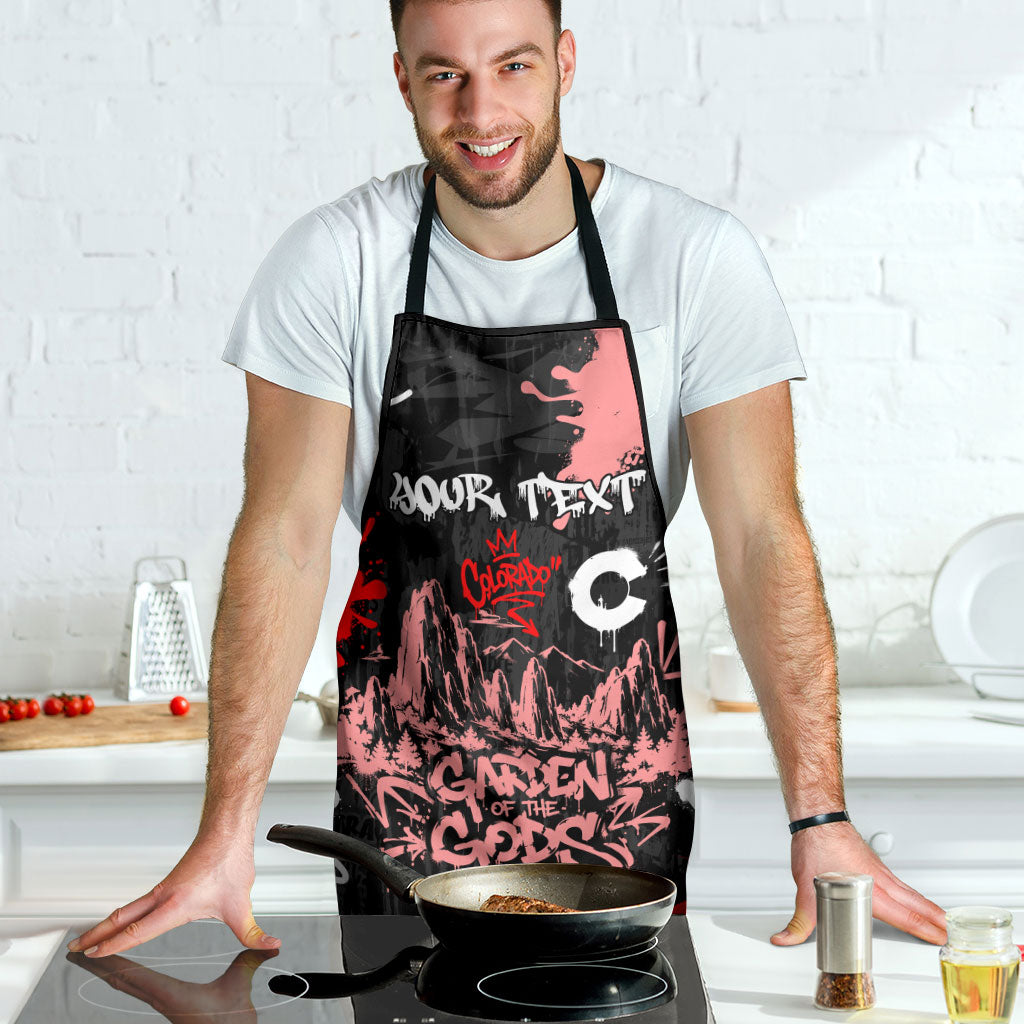 Personalized Colorado Garden Of The Gods Apron Urban Graffiti Paint Splatter Street Art