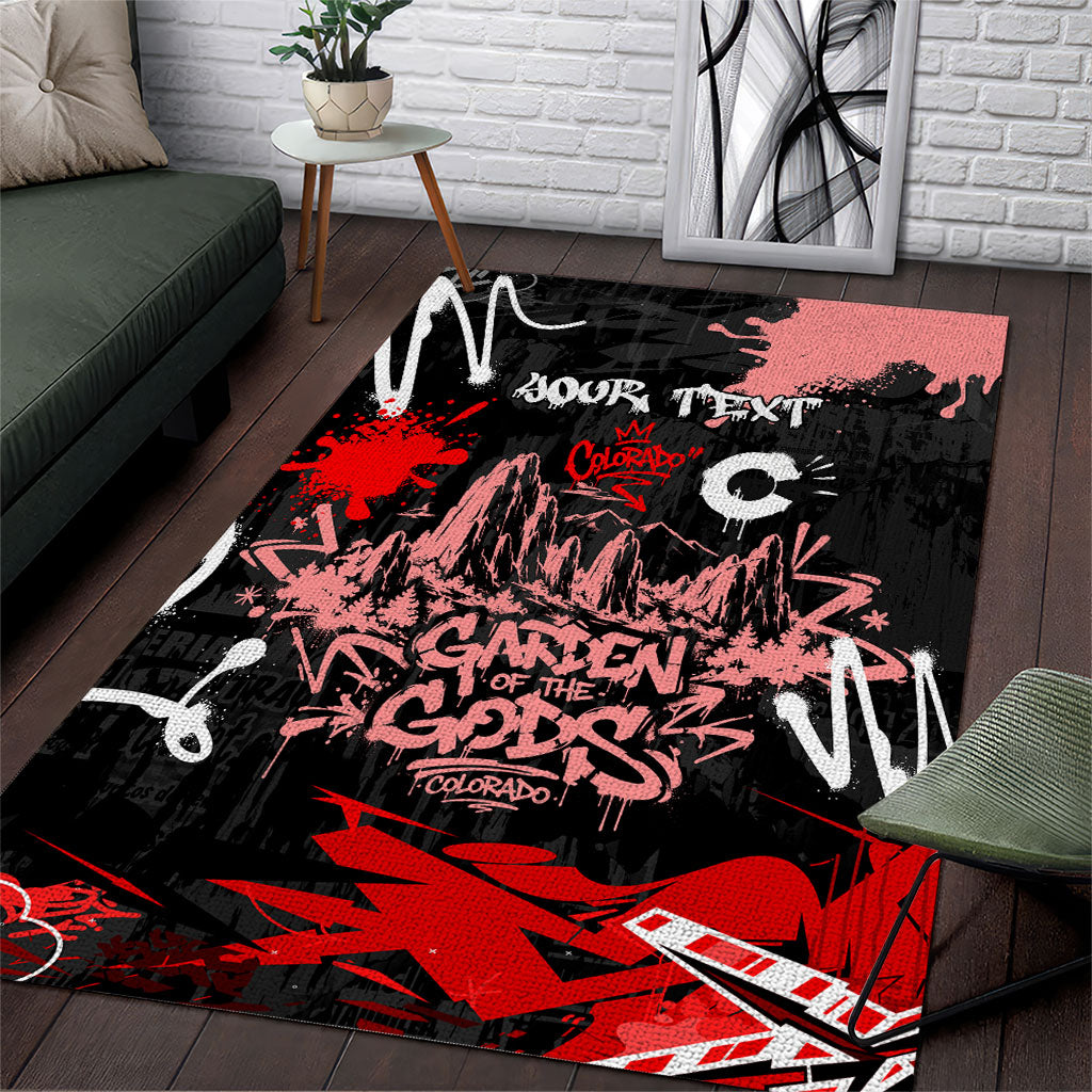 Personalized Colorado Garden Of The Gods Area Rug Urban Graffiti Paint Splatter Street Art
