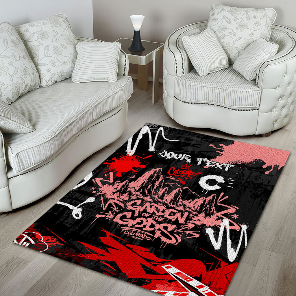 Personalized Colorado Garden Of The Gods Area Rug Urban Graffiti Paint Splatter Street Art