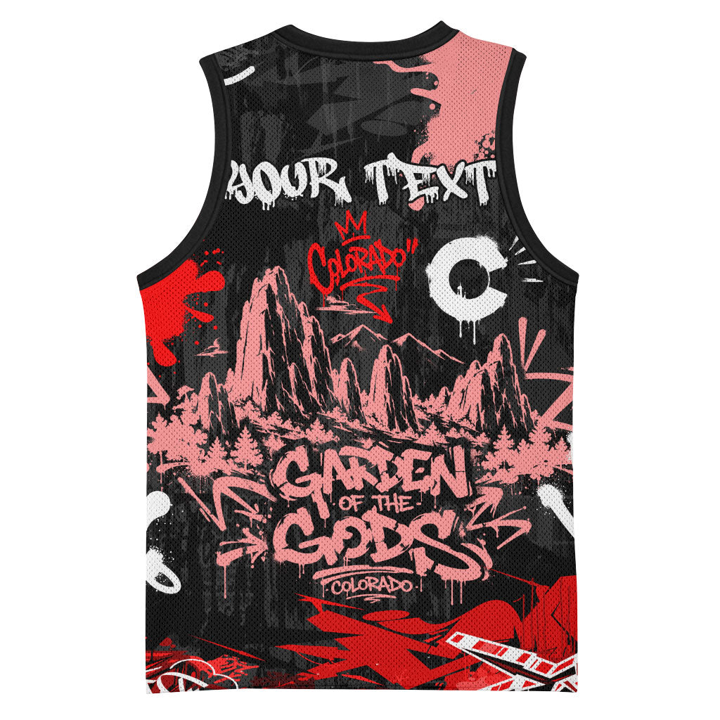 Personalized Colorado Garden Of The Gods Basketball Jersey Urban Graffiti Paint Splatter Street Art