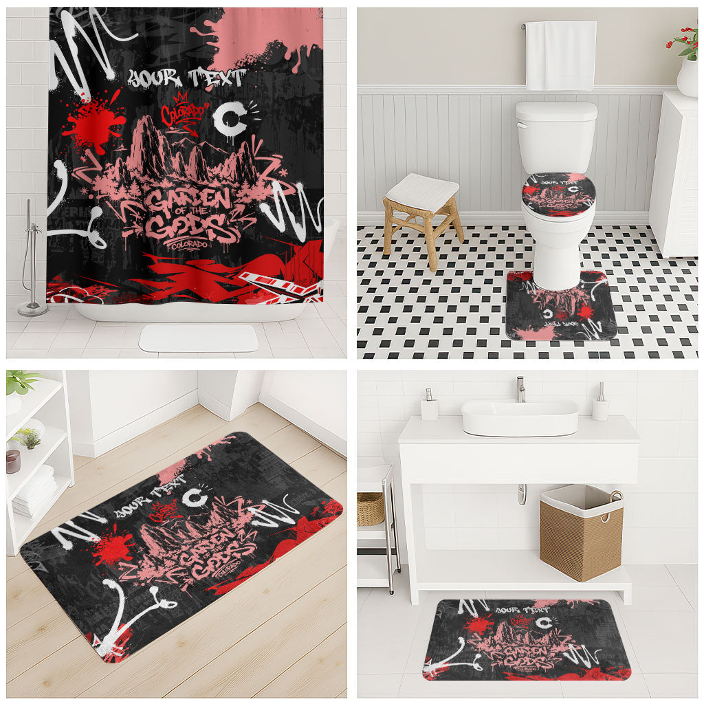 Personalized Colorado Garden Of The Gods Bathroom Set Urban Graffiti Paint Splatter Street Art