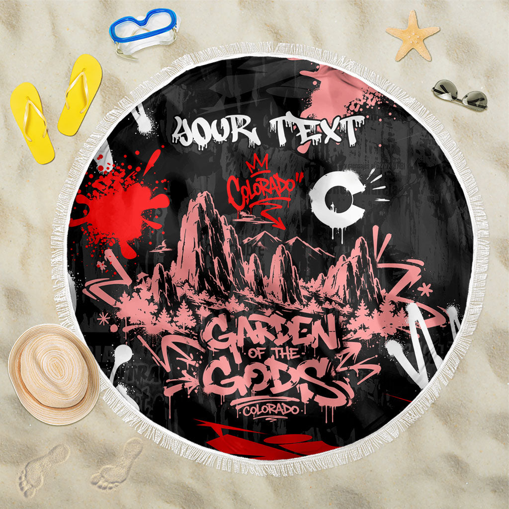 Personalized Colorado Garden Of The Gods Beach Blanket Urban Graffiti Paint Splatter Street Art