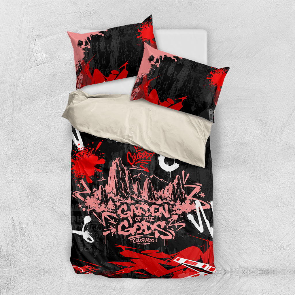 Personalized Colorado Garden Of The Gods Bedding Set Urban Graffiti Paint Splatter Street Art