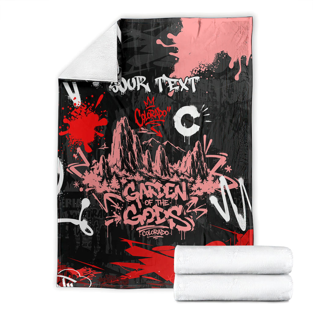 Personalized Colorado Garden Of The Gods Blanket Urban Graffiti Paint Splatter Street Art