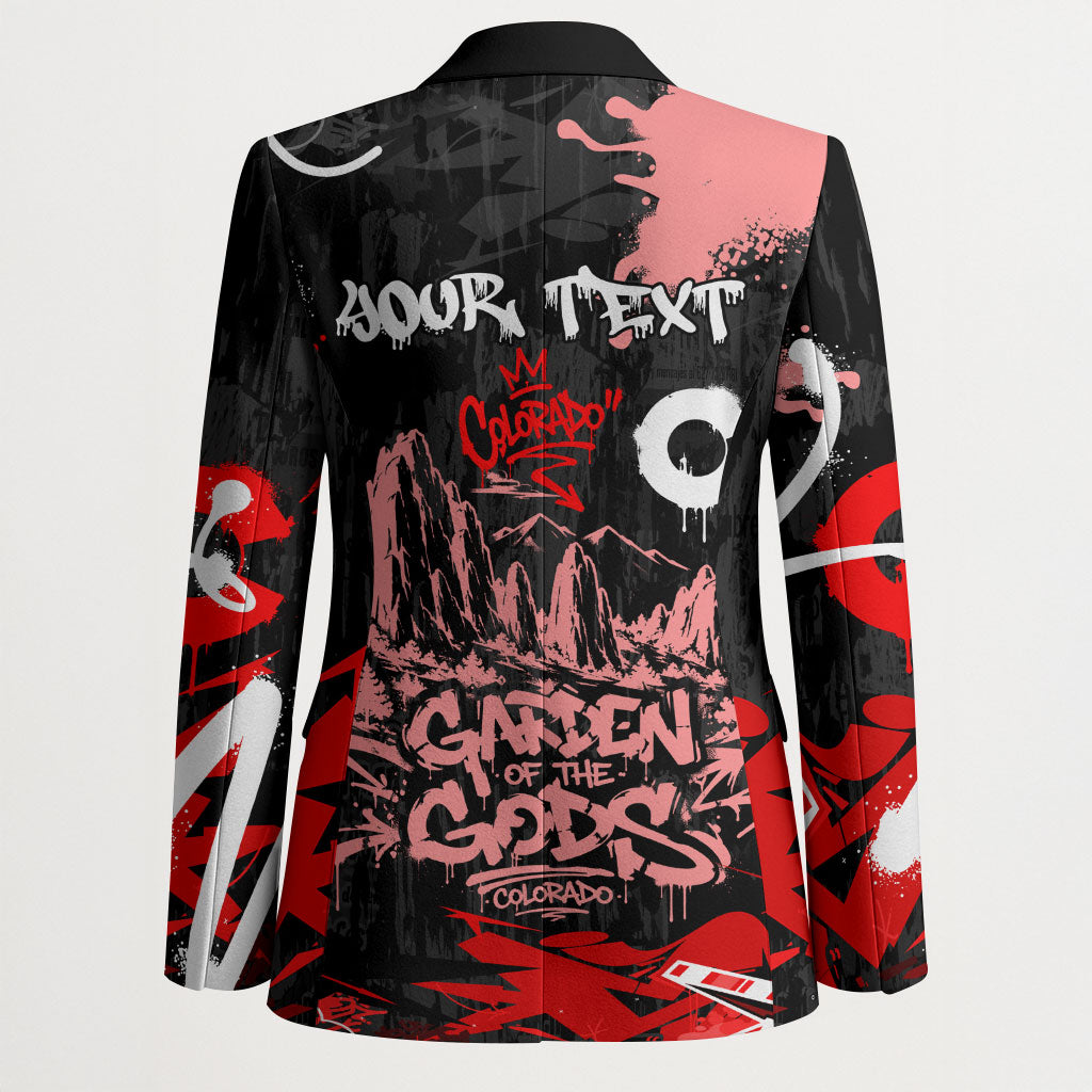 Personalized Colorado Garden Of The Gods Blazer Urban Graffiti Paint Splatter Street Art
