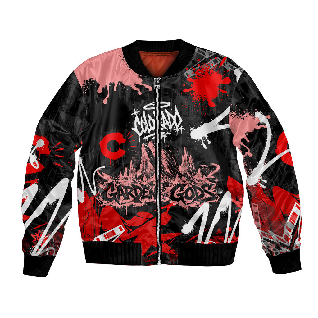 Personalized Colorado Garden Of The Gods Bomber Jacket Urban Graffiti Paint Splatter Street Art