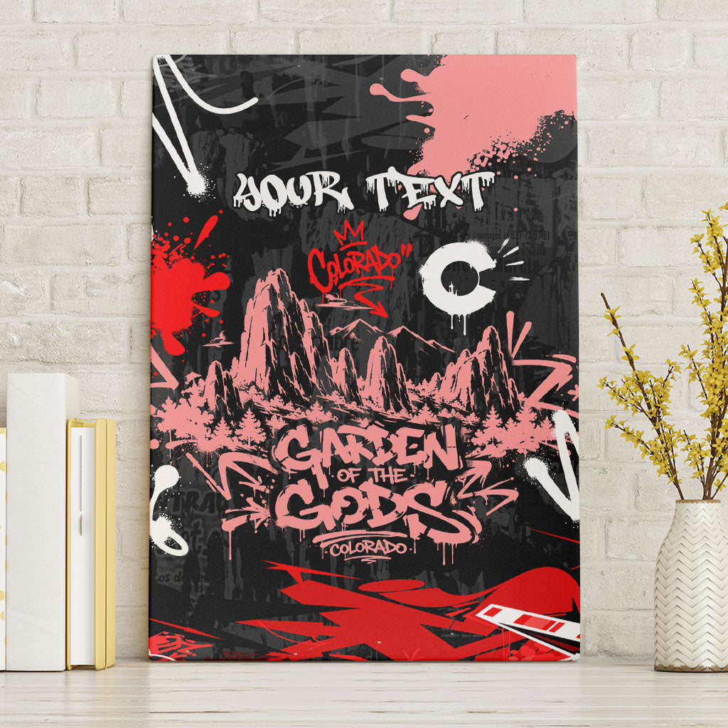 Personalized Colorado Garden Of The Gods Canvas Wall Art Urban Graffiti Paint Splatter Street Art