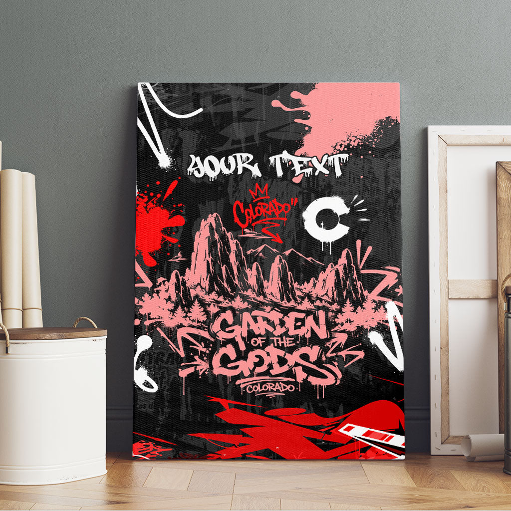 Personalized Colorado Garden Of The Gods Canvas Wall Art Urban Graffiti Paint Splatter Street Art