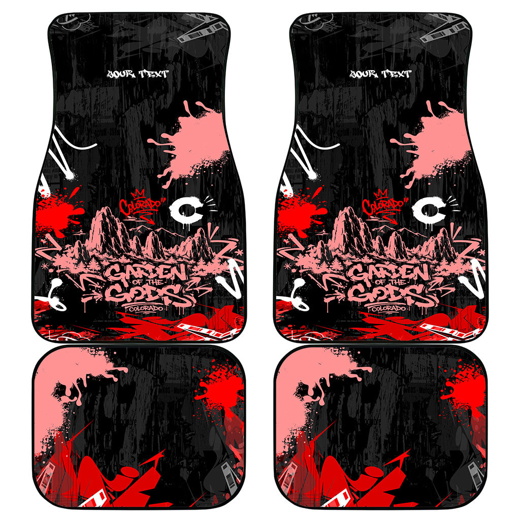 Personalized Colorado Garden Of The Gods Car Mats Urban Graffiti Paint Splatter Street Art