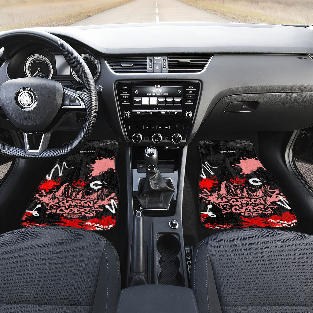 Personalized Colorado Garden Of The Gods Car Mats Urban Graffiti Paint Splatter Street Art