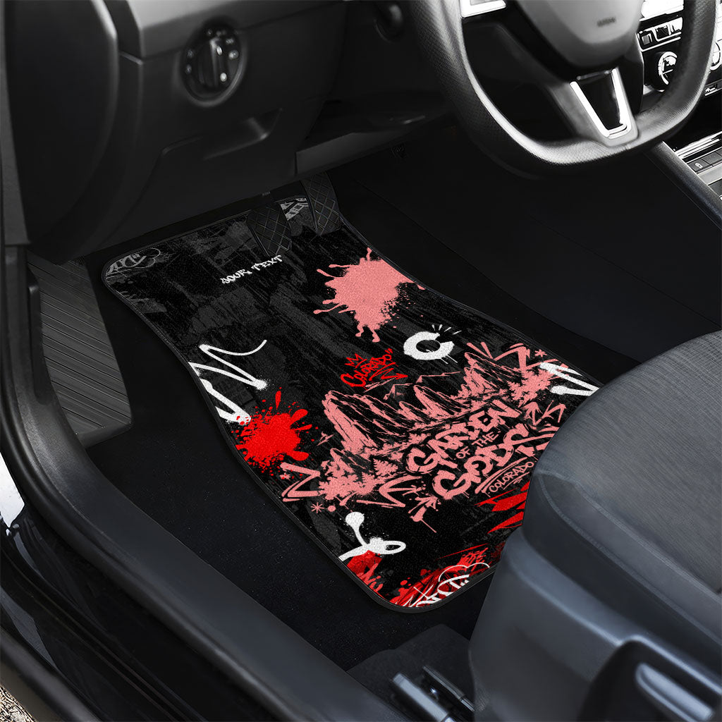 Personalized Colorado Garden Of The Gods Car Mats Urban Graffiti Paint Splatter Street Art