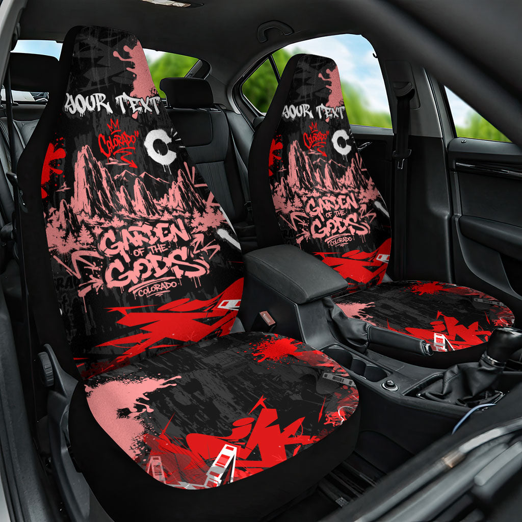 Personalized Colorado Garden Of The Gods Car Seat Cover Urban Graffiti Paint Splatter Street Art