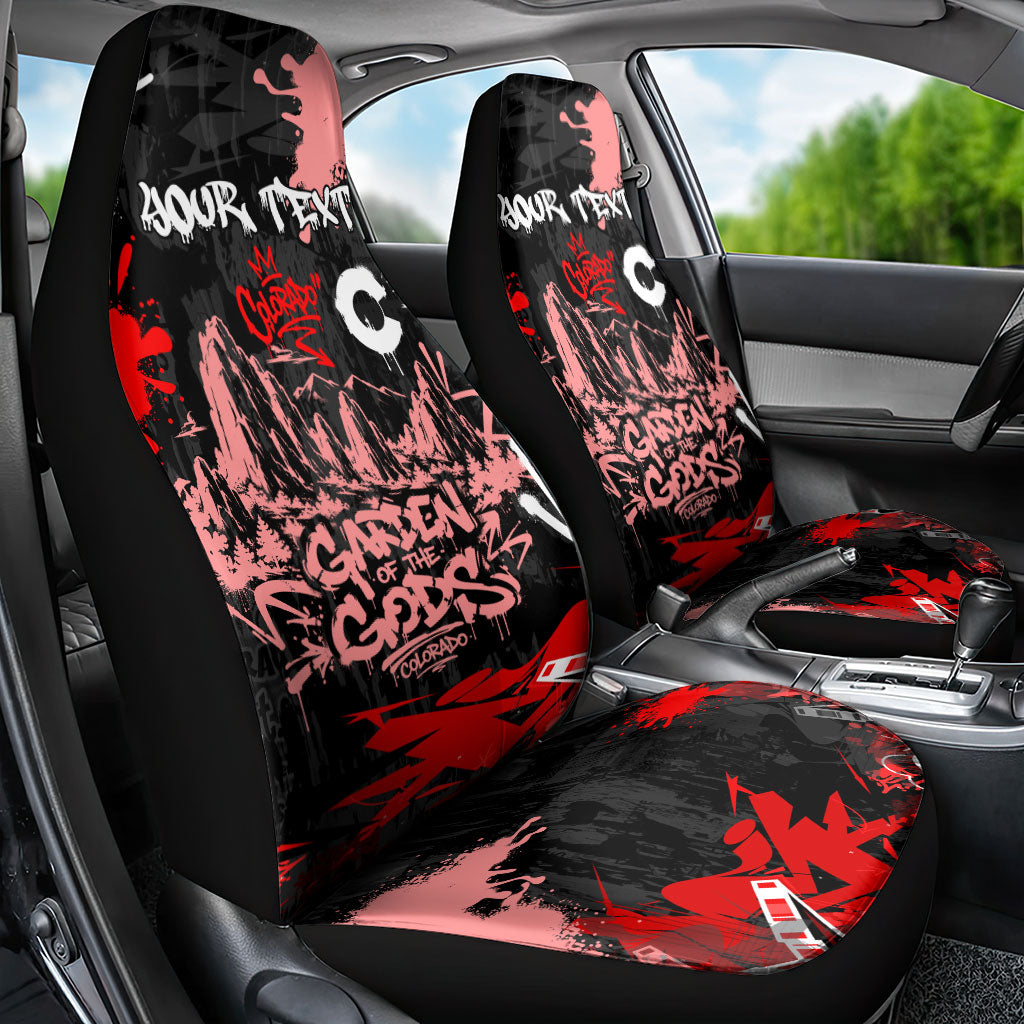 Personalized Colorado Garden Of The Gods Car Seat Cover Urban Graffiti Paint Splatter Street Art