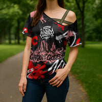 Personalized Colorado Garden Of The Gods Cross Shoulder Shirt Urban Graffiti Paint Splatter Street Art
