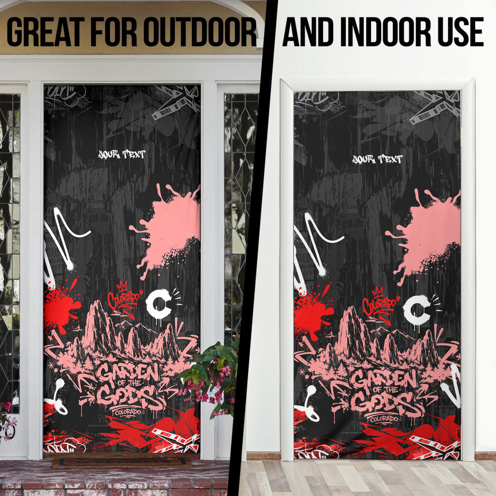 Personalized Colorado Garden Of The Gods Door Cover Urban Graffiti Paint Splatter Street Art