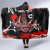 Personalized Colorado Garden Of The Gods Hooded Blanket Urban Graffiti Paint Splatter Street Art
