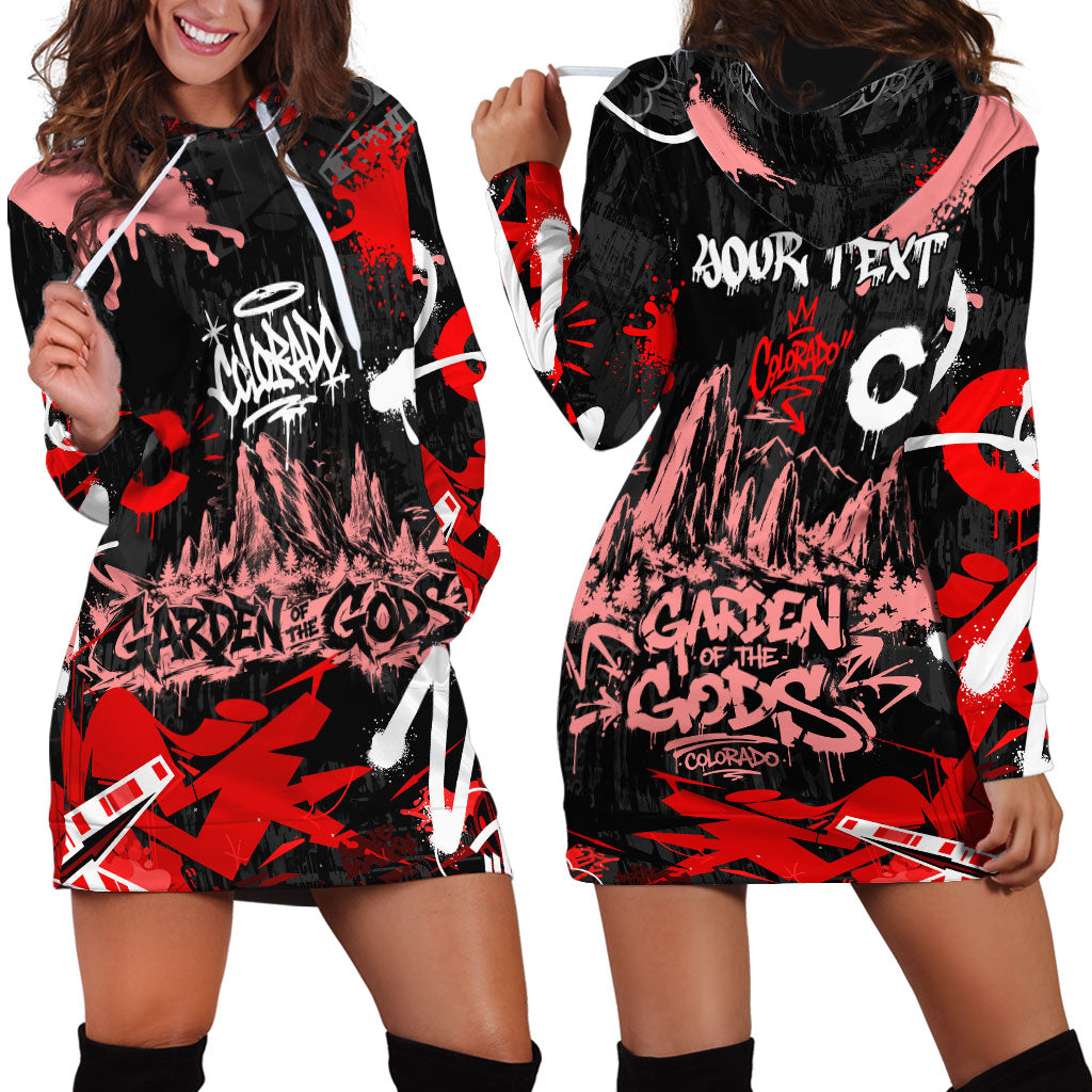 Personalized Colorado Garden Of The Gods Hoodie Dress Urban Graffiti Paint Splatter Street Art