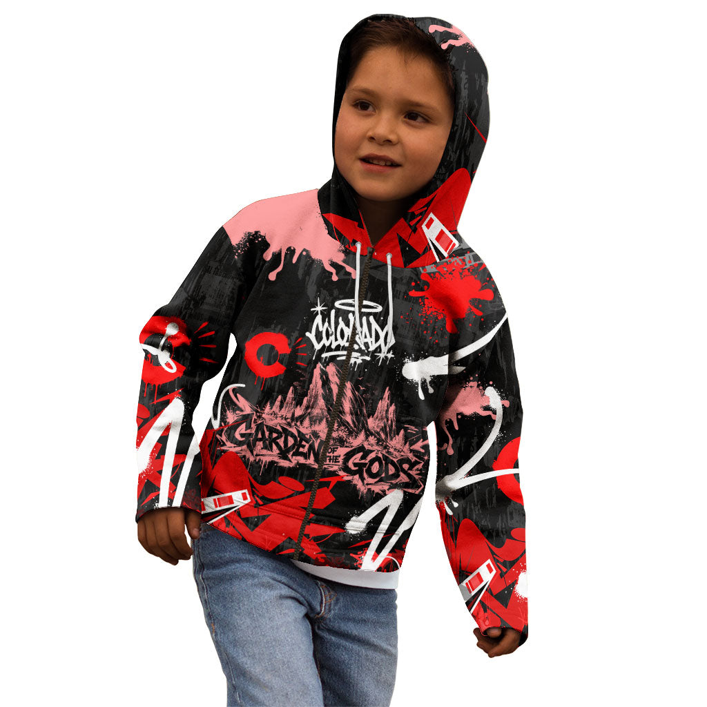 Personalized Colorado Garden Of The Gods Kid Hoodie Urban Graffiti Paint Splatter Street Art