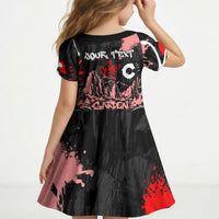 Personalized Colorado Garden Of The Gods Kid Short Sleeve Dress Urban Graffiti Paint Splatter Street Art