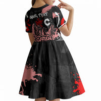 Personalized Colorado Garden Of The Gods Kid Short Sleeve Dress Urban Graffiti Paint Splatter Street Art