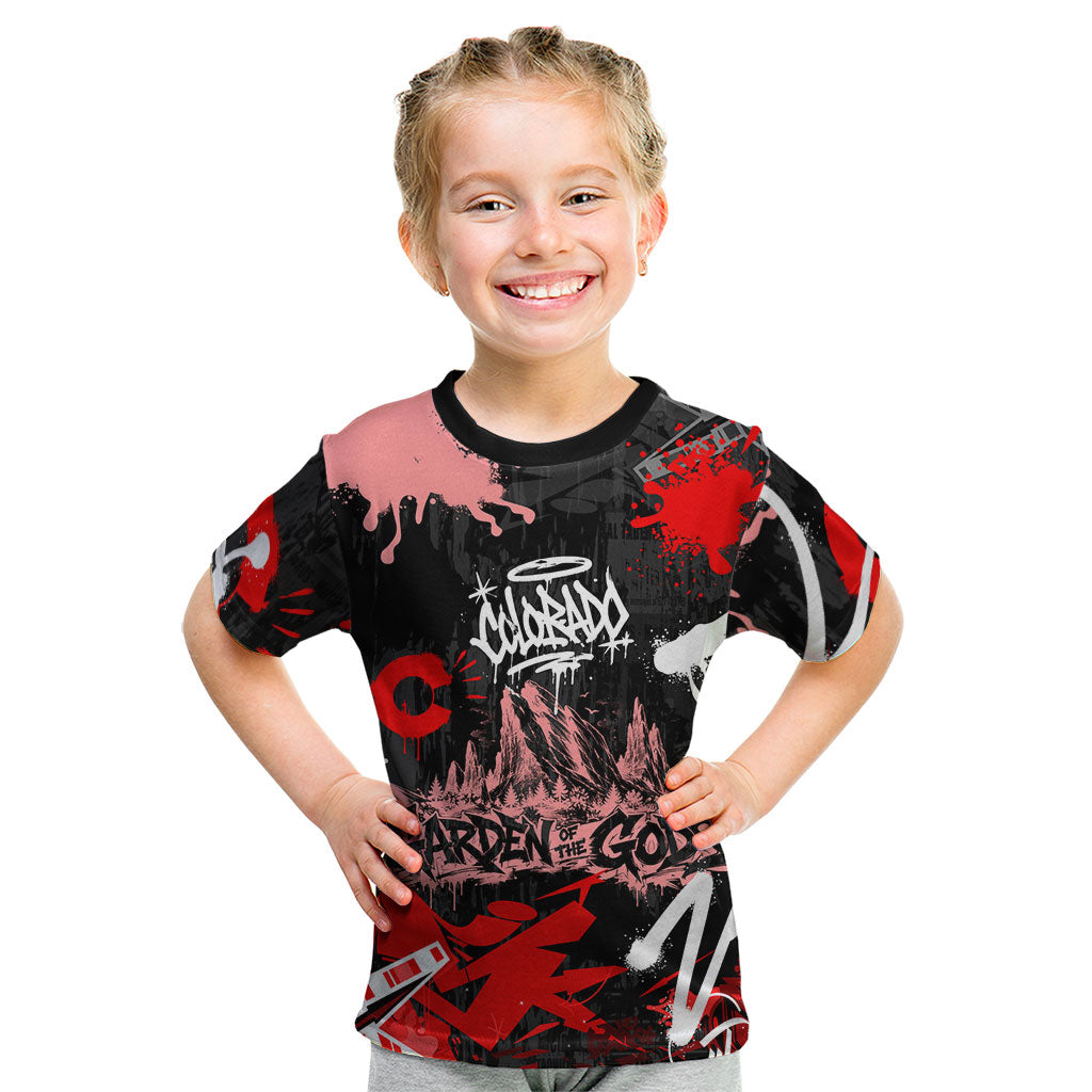 Personalized Colorado Garden Of The Gods Kid T Shirt Urban Graffiti Paint Splatter Street Art