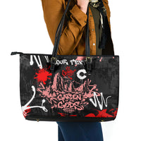 Personalized Colorado Garden Of The Gods Leather Tote Bag Urban Graffiti Paint Splatter Street Art