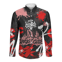 Personalized Colorado Garden Of The Gods Long Sleeve Button Shirt Urban Graffiti Paint Splatter Street Art