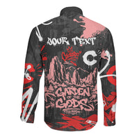 Personalized Colorado Garden Of The Gods Long Sleeve Button Shirt Urban Graffiti Paint Splatter Street Art