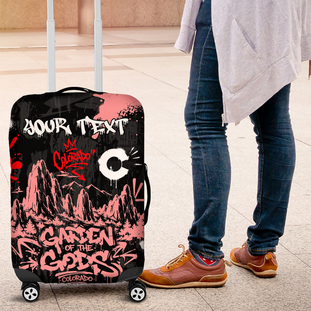 Personalized Colorado Garden Of The Gods Luggage Cover Urban Graffiti Paint Splatter Street Art