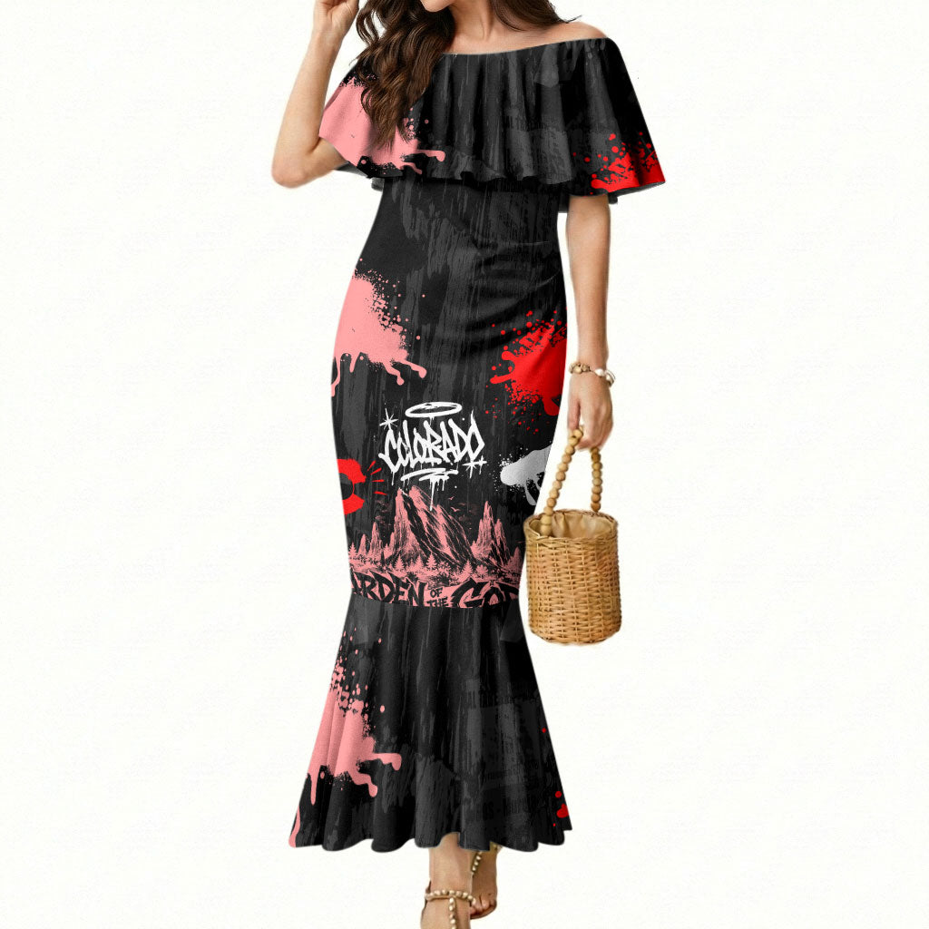 Personalized Colorado Garden Of The Gods Mermaid Dress Urban Graffiti Paint Splatter Street Art