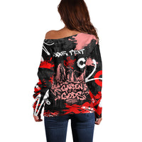 Personalized Colorado Garden Of The Gods Off Shoulder Sweater Urban Graffiti Paint Splatter Street Art