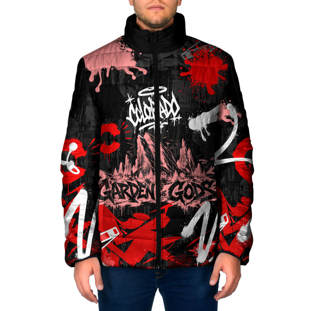 Personalized Colorado Garden Of The Gods Padded Jacket Urban Graffiti Paint Splatter Street Art