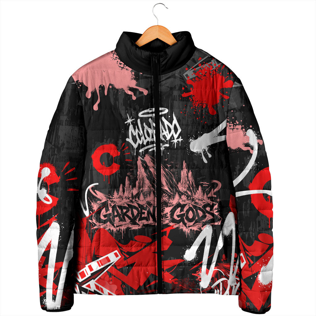 Personalized Colorado Garden Of The Gods Padded Jacket Urban Graffiti Paint Splatter Street Art