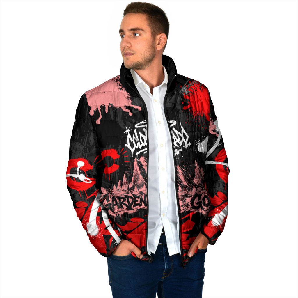 Personalized Colorado Garden Of The Gods Padded Jacket Urban Graffiti Paint Splatter Street Art