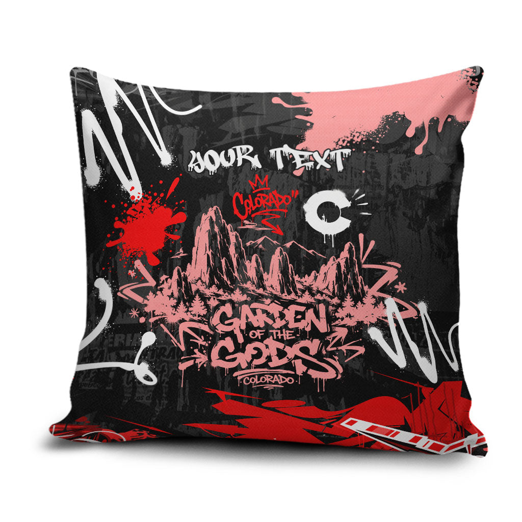 Personalized Colorado Garden Of The Gods Pillow Cover Urban Graffiti Paint Splatter Street Art