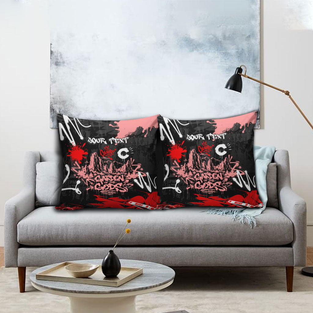Personalized Colorado Garden Of The Gods Pillow Cover Urban Graffiti Paint Splatter Street Art