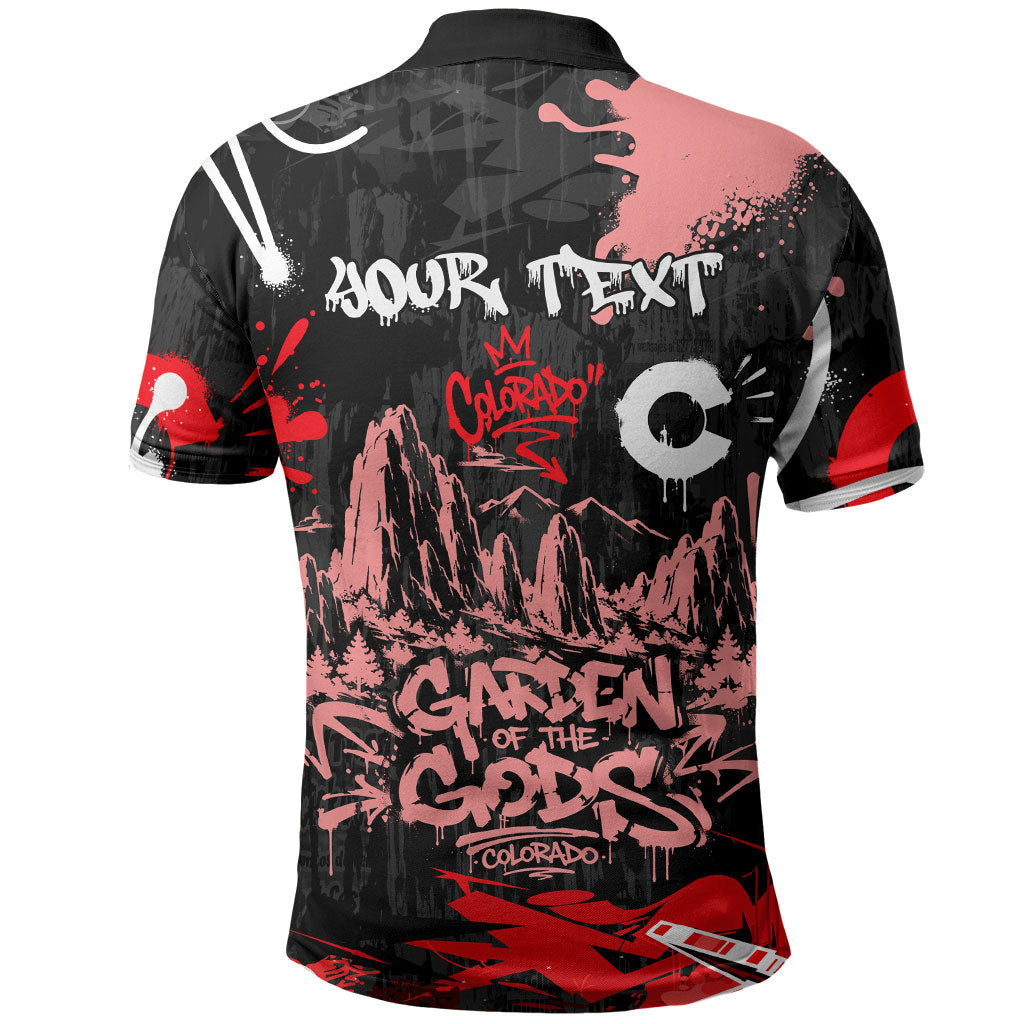 Personalized Colorado Garden Of The Gods Polo Shirt Urban Graffiti Paint Splatter Street Art