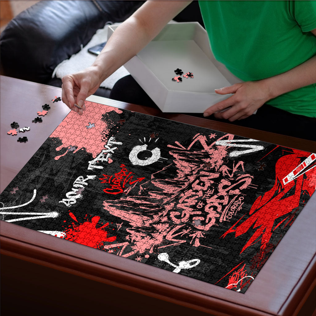 Personalized Colorado Garden Of The Gods Puzzle Urban Graffiti Paint Splatter Street Art