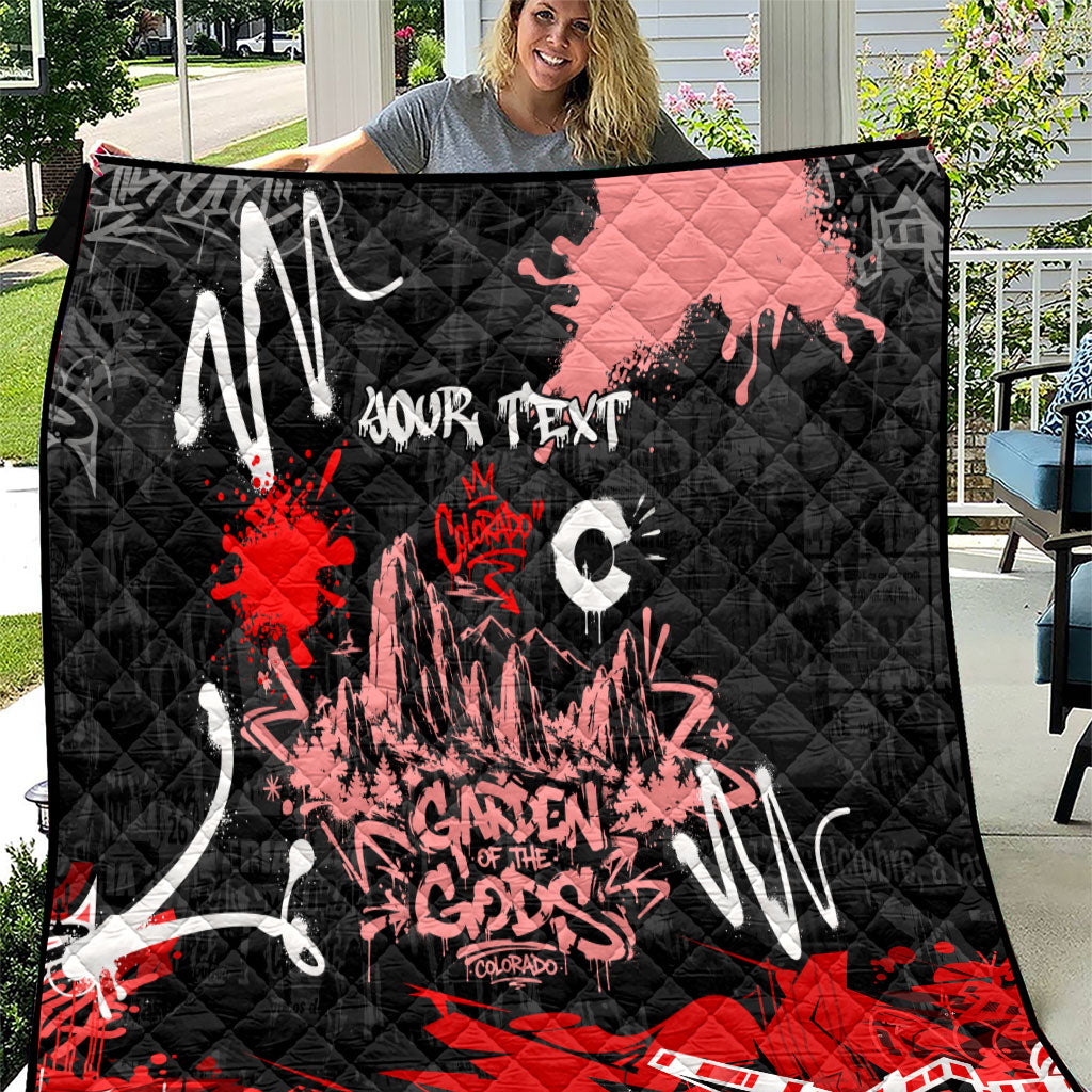 Personalized Colorado Garden Of The Gods Quilt Urban Graffiti Paint Splatter Street Art