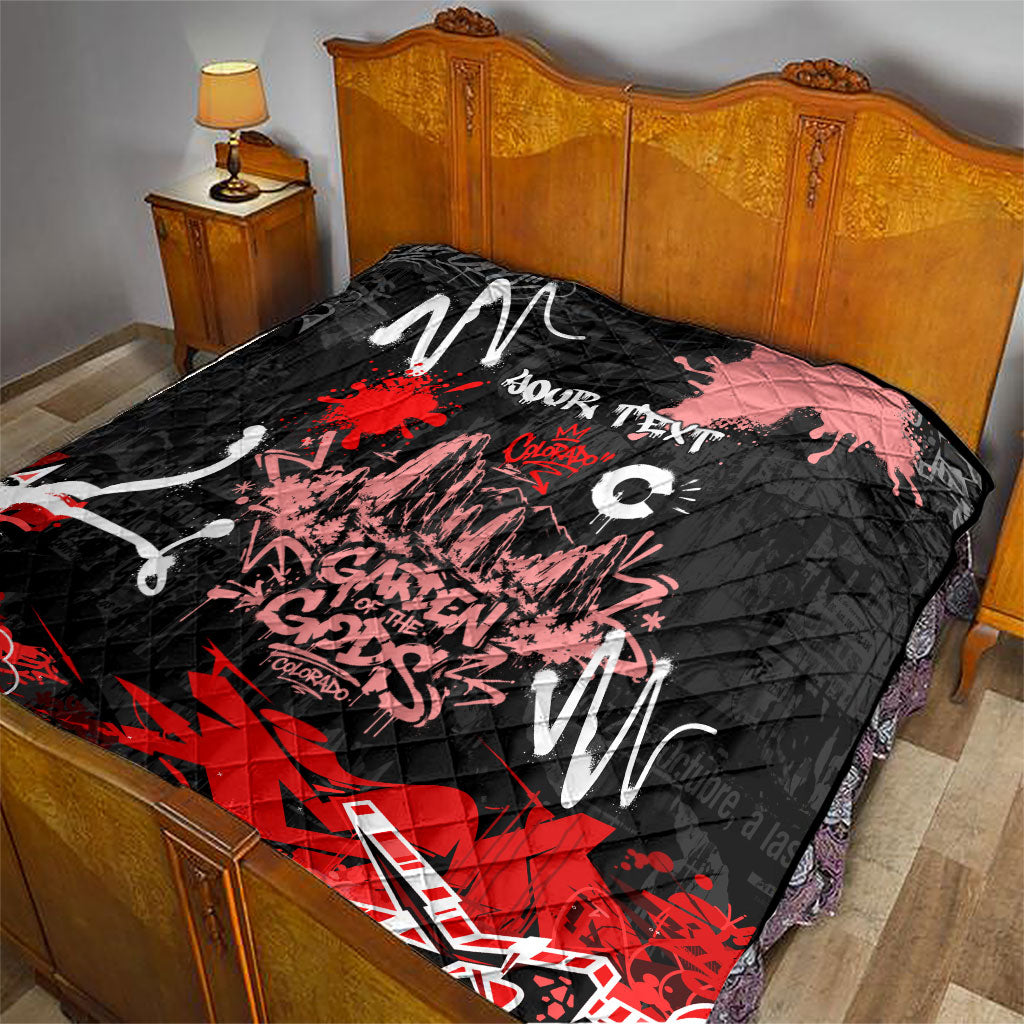 Personalized Colorado Garden Of The Gods Quilt Urban Graffiti Paint Splatter Street Art