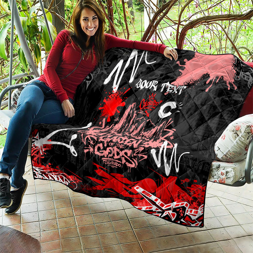 Personalized Colorado Garden Of The Gods Quilt Urban Graffiti Paint Splatter Street Art
