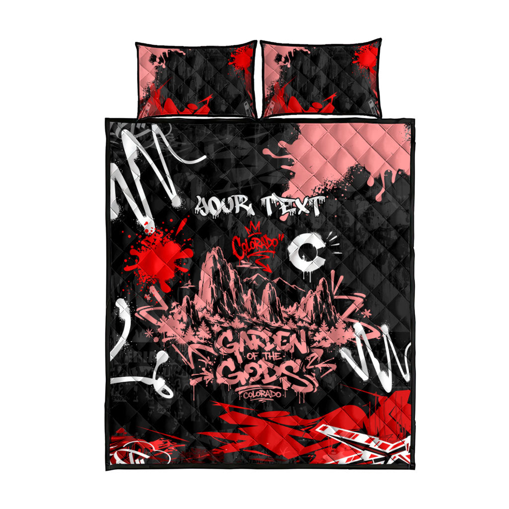 Personalized Colorado Garden Of The Gods Quilt Bed Set Urban Graffiti Paint Splatter Street Art