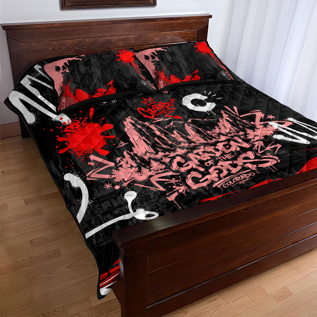 Personalized Colorado Garden Of The Gods Quilt Bed Set Urban Graffiti Paint Splatter Street Art