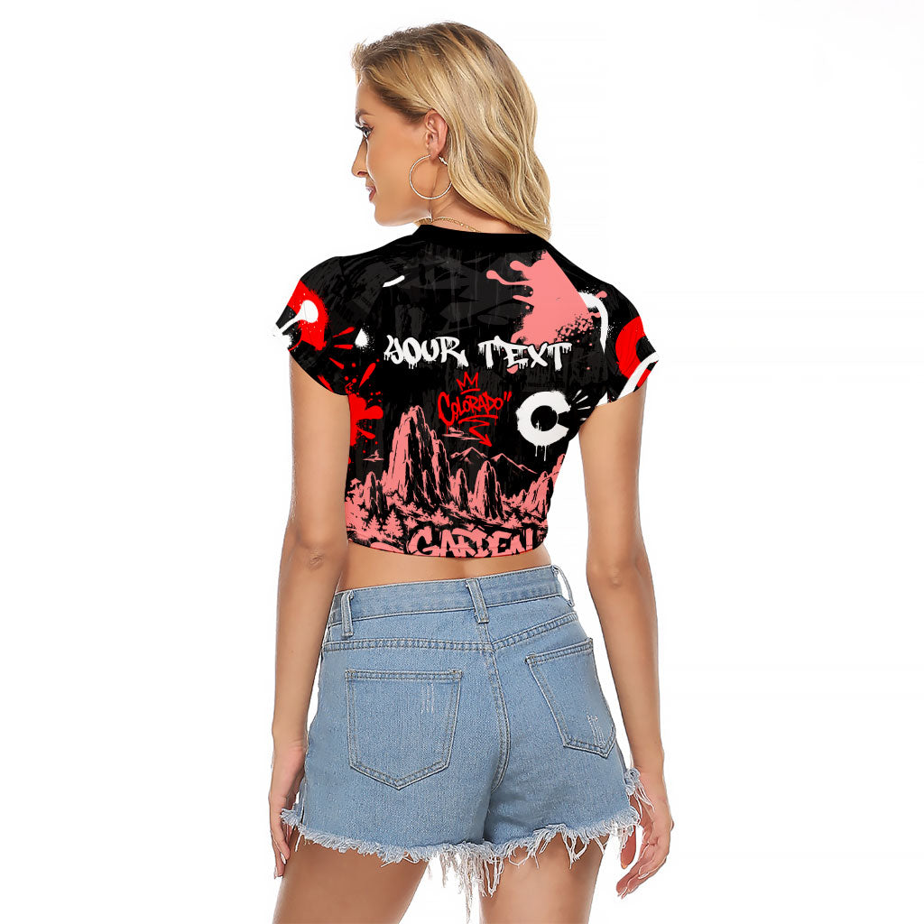 Personalized Colorado Garden Of The Gods Raglan Cropped T Shirt Urban Graffiti Paint Splatter Street Art